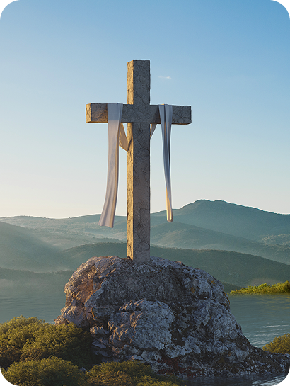 Cross at sunrise